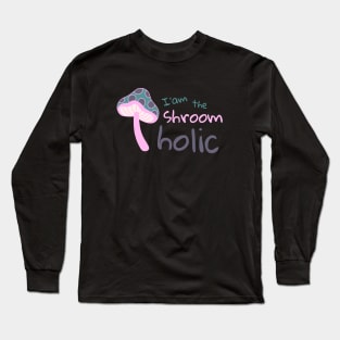 Gift For Mushroom Lover Pink Minimalist Pastel Style Long Sleeve T-Shirt